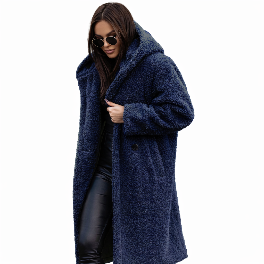 Autumn Winter Fashion Elegant Long Coat Woman Plush Warm Faux Fleece Coat Women Teddy Jacket Female Teddy Coat Outwear Ladies