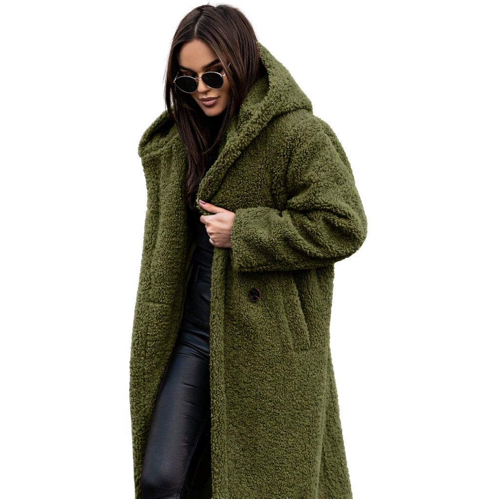 Autumn Winter Fashion Elegant Long Coat Woman Plush Warm Faux Fleece Coat Women Teddy Jacket Female Teddy Coat Outwear Ladies